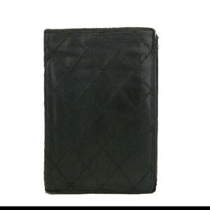 Chanel Bicolore Quilted CC Logo Black Lambskin Bifold Wallet